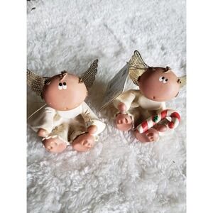 Lot of 2 Kirks Kritters Angel Cheeks Ornaments Russ 2001 Item 21812 , & 22796